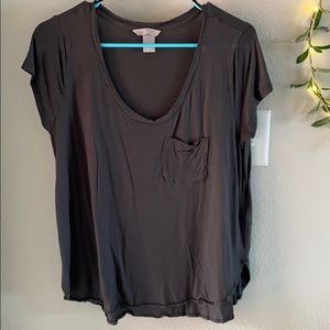 H&M OliveGreen Short-sleeved Tee with Front Pocket